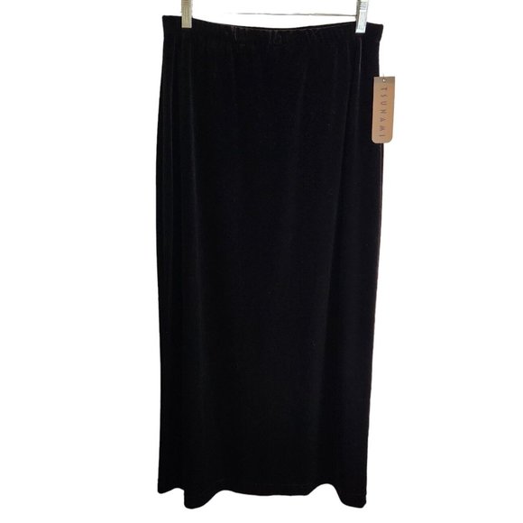 Vintage Evening Velvet Long Skirt Gothic Steampunk Black Size Large - Picture 5 of 9